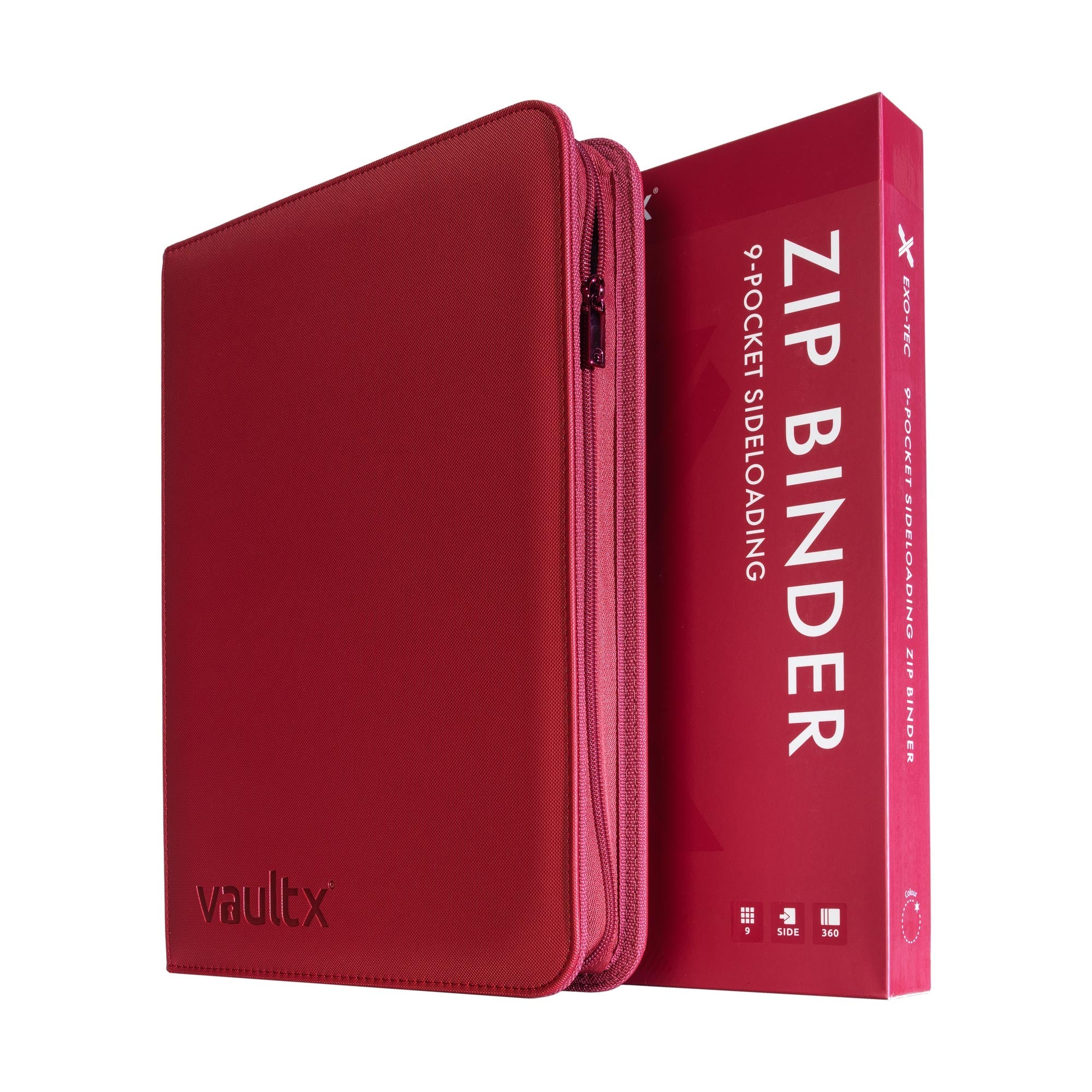 9-Pocket Exo-Tec® Zip Binder Metallic Red - Image 5