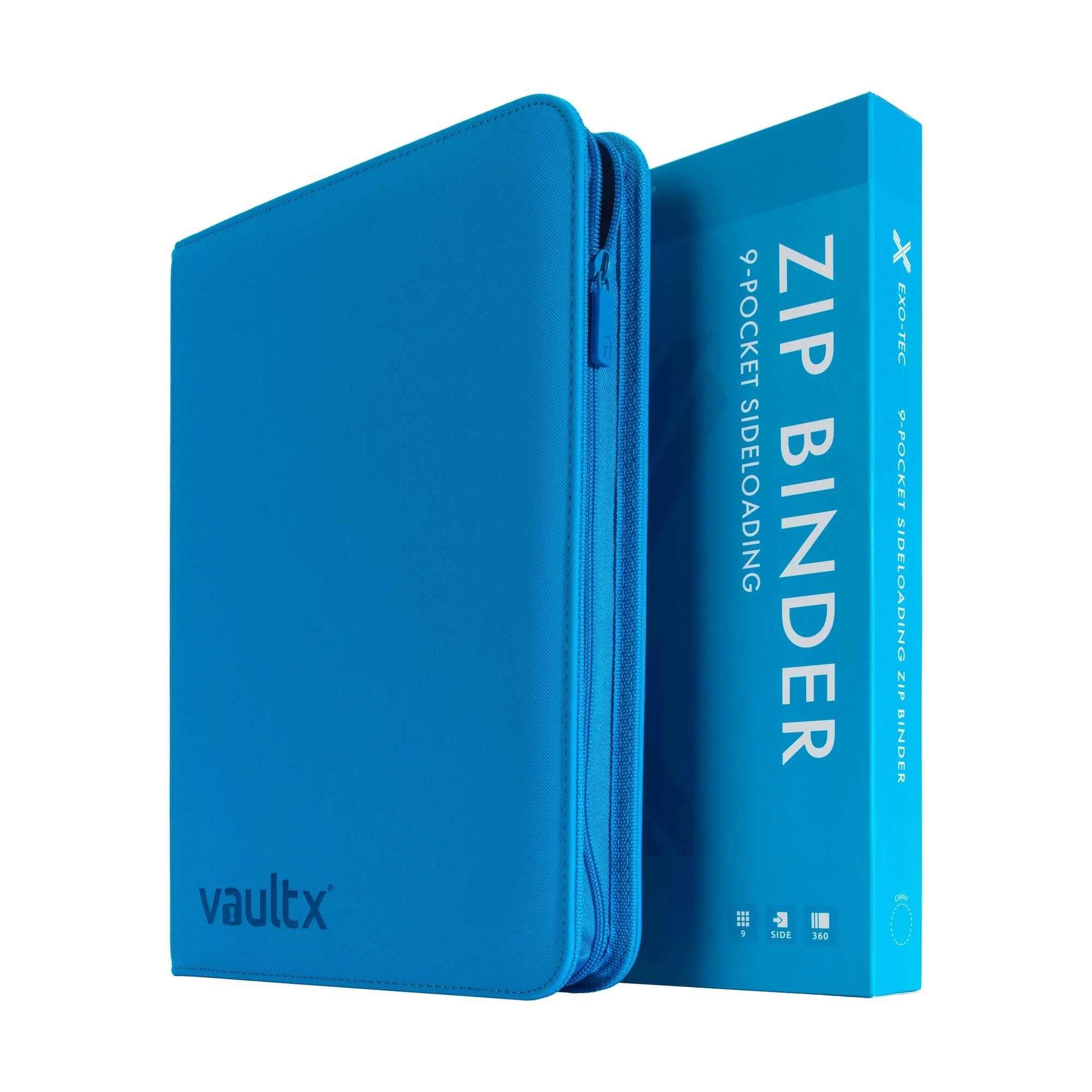 9-Pocket Exo-Tec® Zip Binder Neon Blue - Image 5